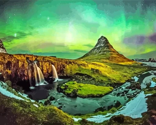 Iceland Kirkjufell Mountain Diamond Painting
