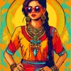 Indian Girl Pop Art Diamond Painting