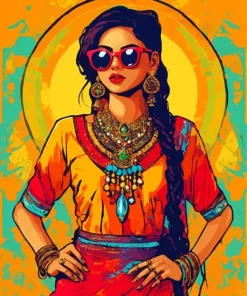 Indian Girl Pop Art Diamond Painting