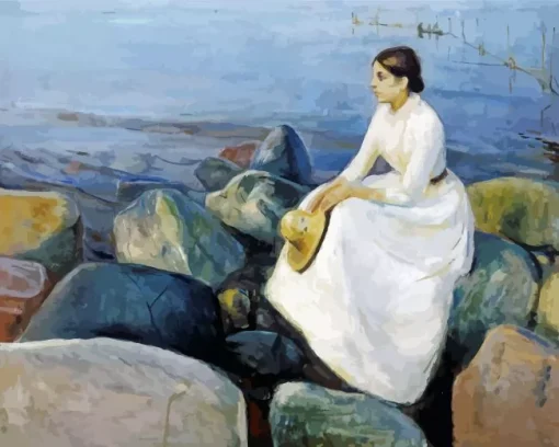 Inger On The Beach By Edvard Munch Diamond Painting