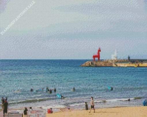 Jeju Red Horse Lighthouse Diamond Painting
