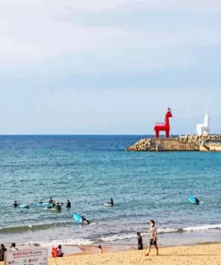 Jeju Red Horse Lighthouse Diamond Painting