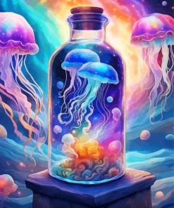 Jellyfish In Bottle Diamond Painting