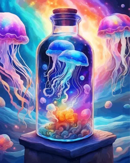 Jellyfish In Bottle Diamond Painting