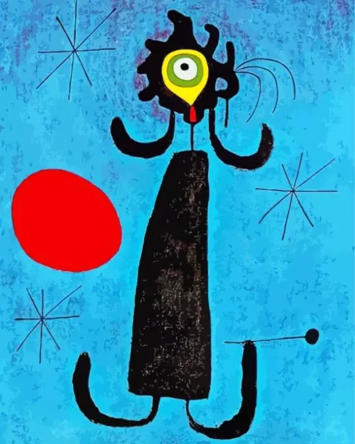 Joan Miro Woman In Front Of The Sun Diamond Painting