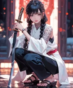Katana Girl Diamond Painting