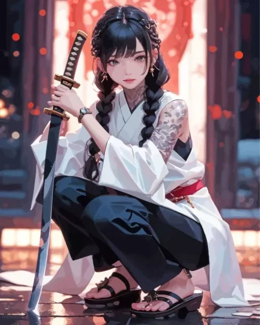 Katana Girl Diamond Painting