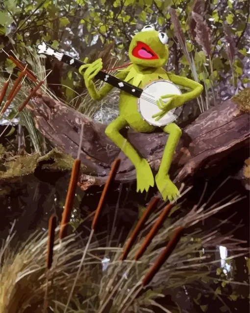 Kermit Playing Banjo Diamond Painting