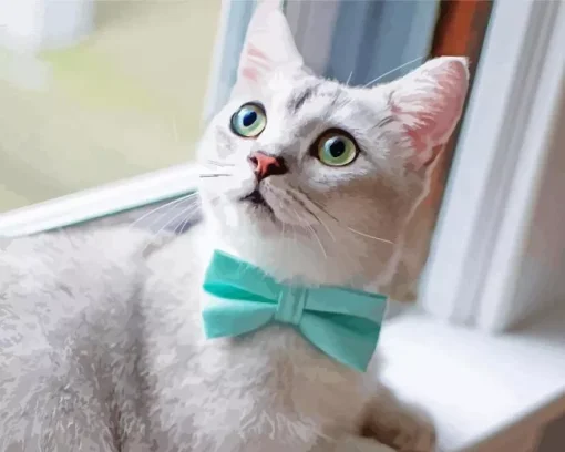 Kitten With Bow Tie Diamond Painting
