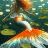 Koi Mermaid Lady Diamond Painting