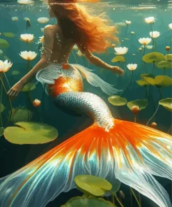 Koi Mermaid Lady Diamond Painting