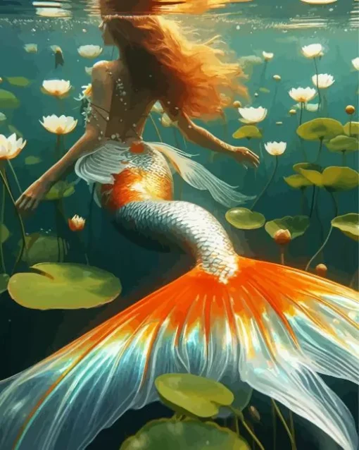 Koi Mermaid Lady Diamond Painting