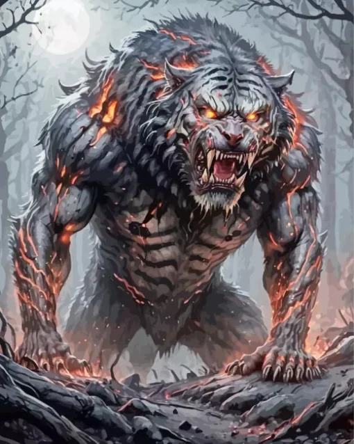 Lava Werewolf Diamond Painting
