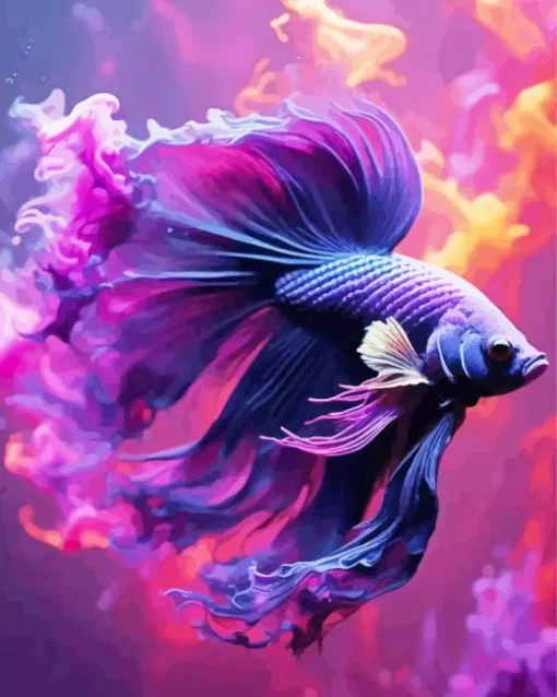 Lavender Betta Fish Diamond Painting