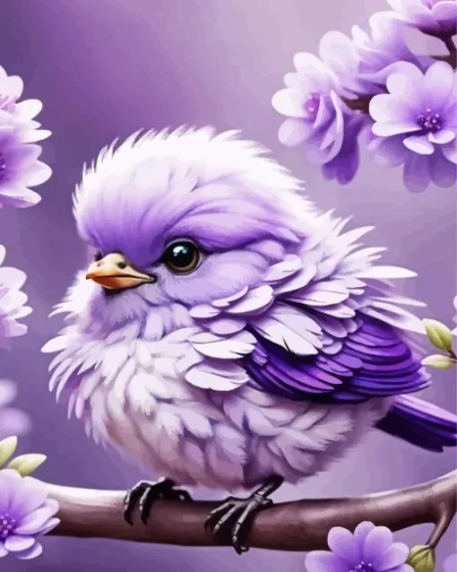 Lavender Bird Diamond Painting