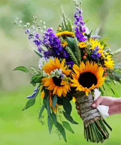 Lavenders And Sunflowers Diamond Painting