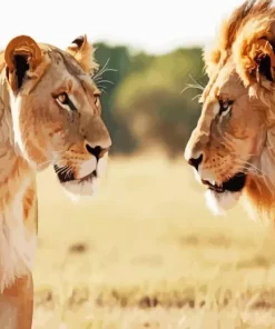 Lion And Lioness Diamond Painting