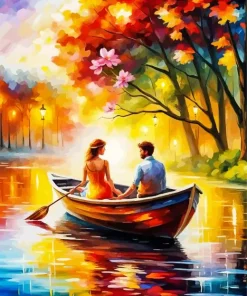Lovers On Boat Diamond Painting