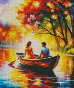 Lovers On Boat Diamond Painting