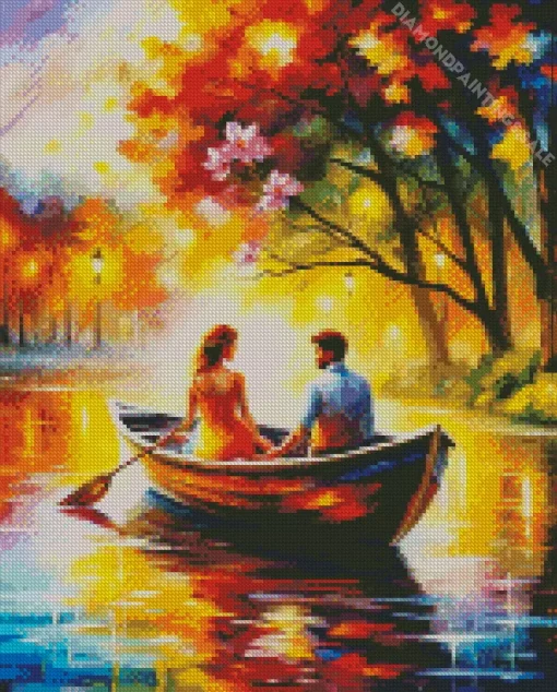 Lovers On Boat Diamond Painting