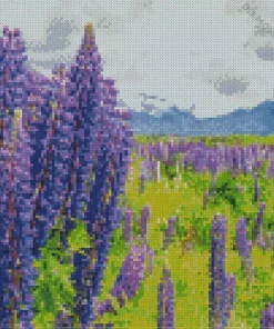 Lupine Flowers Field Diamond Painting