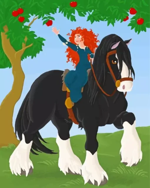 Merida And Her Horse Diamond Painting