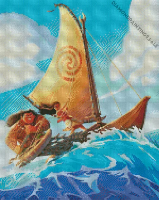 Moanas Boat Diamond Painting