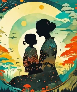Mother And Child Art Diamond Painting