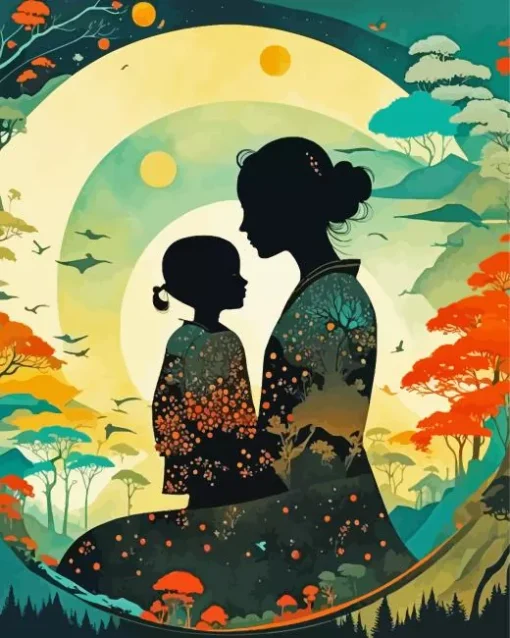 Mother And Child Art Diamond Painting
