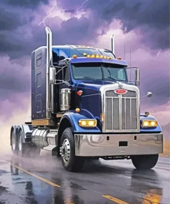Navy Blue Peterbilt Diamond Painting