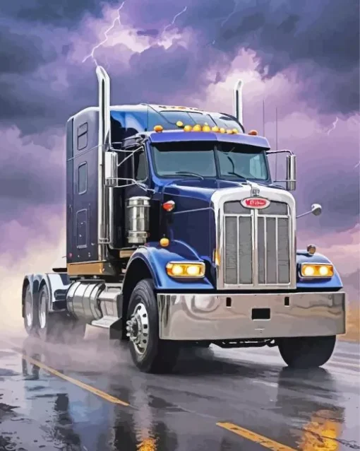 Navy Blue Peterbilt Diamond Painting