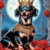 Night Dog With A Crown Diamond Painting