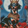 Night Dog With A Crown Diamond Painting