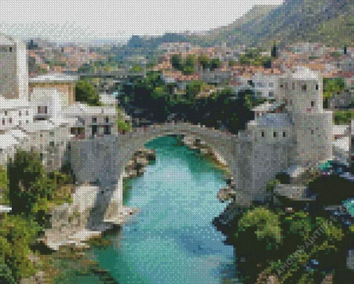 Old Mostar Bridge Diamond Painting