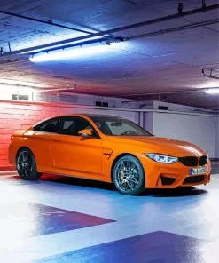 Orange BMW Lava Diamond Painting