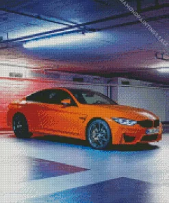 Orange BMW Lava Diamond Painting
