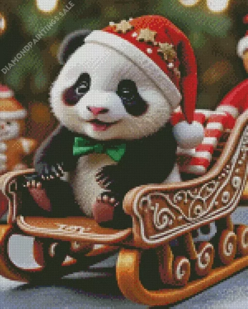 Panda Celebrating Christmas Diamond Painting