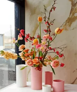 Pink Ceramic Vases Diamond Painting