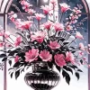 Pink Flowers Bouquet Diamond Painting