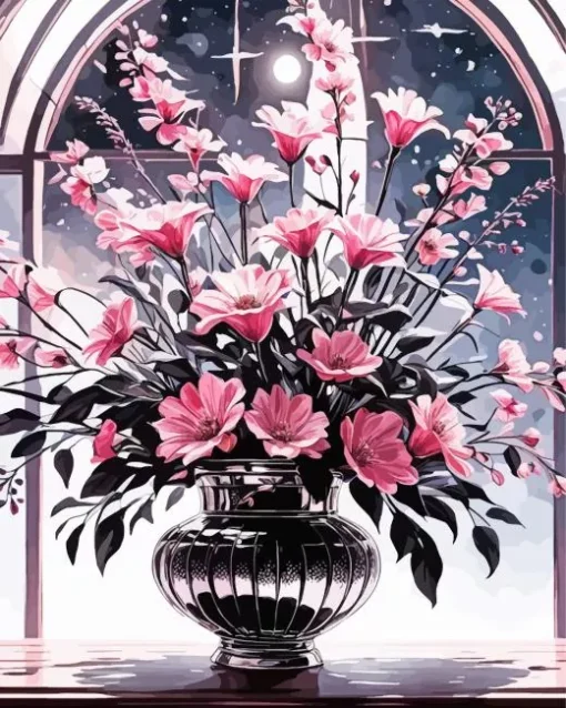 Pink Flowers Bouquet Diamond Painting