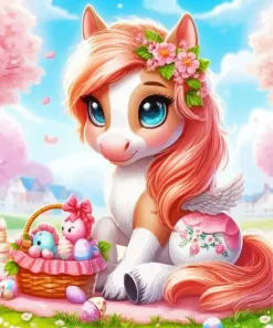 Pink Horse Diamond Painting