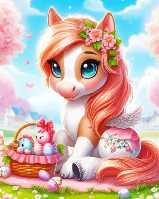 Pink Horse Diamond Painting