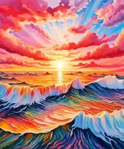 Pink Sunset Diamond Painting