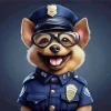 Police Dog Wearing Glasses Diamond Painting