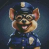 Police Dog Wearing Glasses Diamond Painting