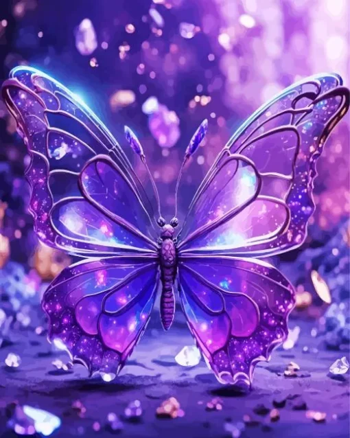 Purple Butterfly Insect Diamond Painting