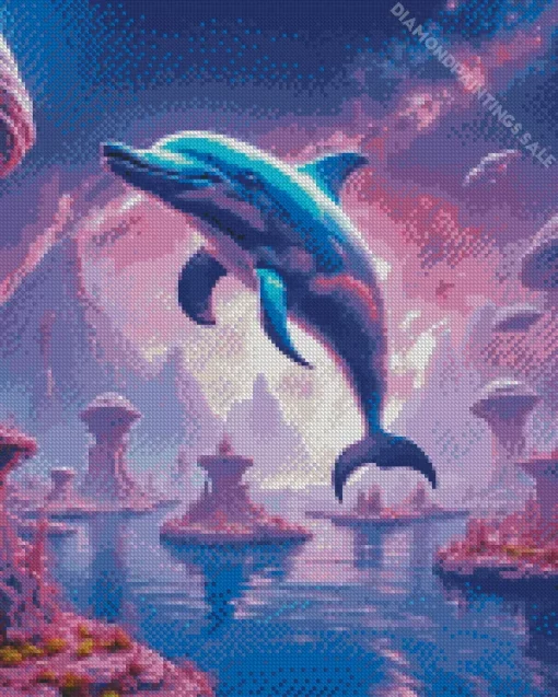 Purple Dolphin Diamond Painting