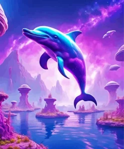 Purple Dolphin Diamond Painting