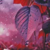 Purple Leave Water Drops Diamond Painting