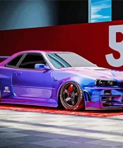 Purple Nissan GTR Diamond Painting